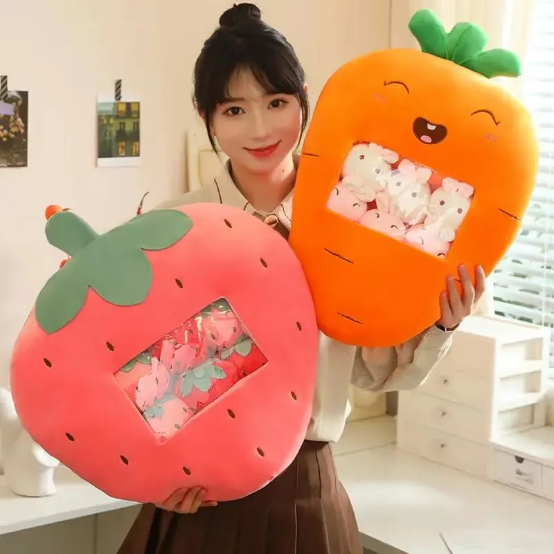 Enam Mainan Kecil Di Dalam Bantal Mewah Buah Kartun Comel Kusyen Sofa Sumbat Lembut Homdecor Bantal Sandaran Hadiah Kanak-kanak — image 6