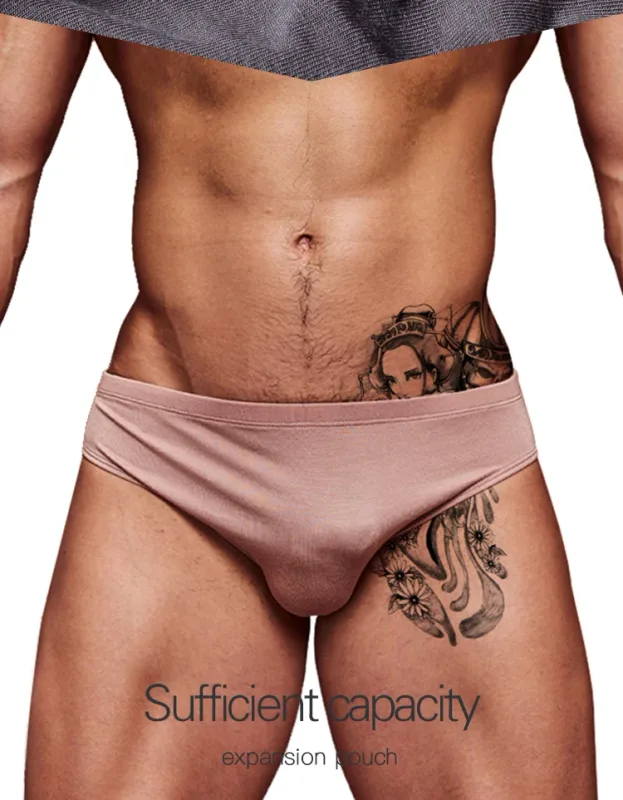 Herren-Slip aus Modal, ultradünn, nacktes Gefühl, niedrige Leibhöhe, hochelastisch, atmungsaktiv, 3D-Konvexbeutel-Unterwäsche