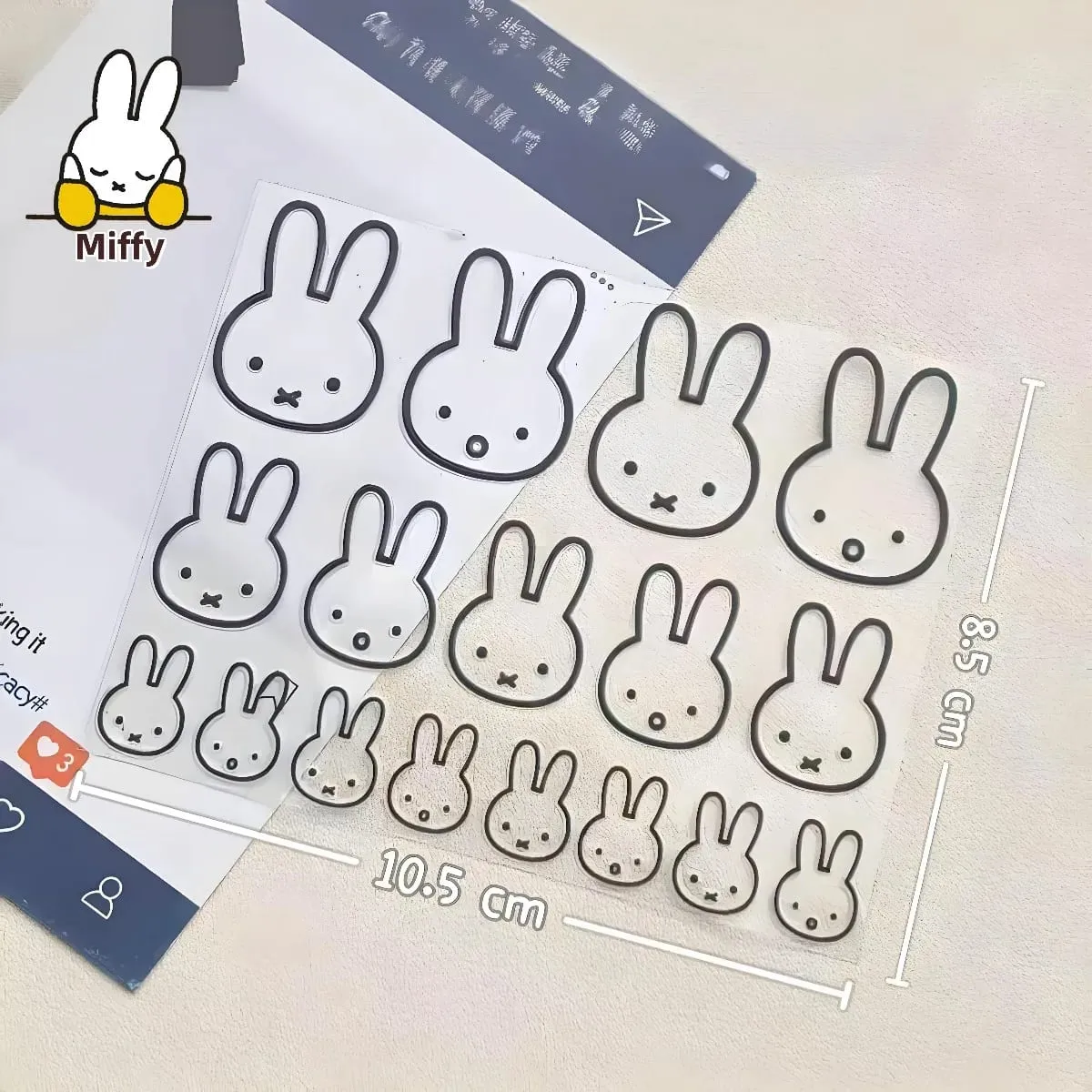 Kawaii Miffy Tavşan Transferi Çıkartmalar Sevimli Çizgiler Miffy Bilgisayar Dekorasyon Ins Cep Telefonu Çıkartmaları Diy Su Bardağı Su Geçirmez — image 2