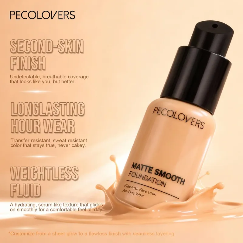 3pcs/Set Foundation Loose Powder Triangle Makeup Kit Full Coverage Liquid Foundation Waterproof Long-Lasting Base Makeup — image 3