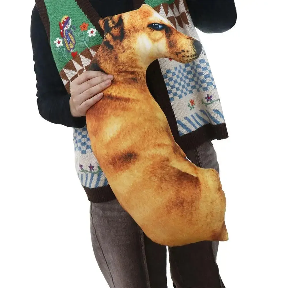 Oreiller 3D en forme d'animal réaliste, coussin doux pour chien, coussin créatif pour la maison — image 3