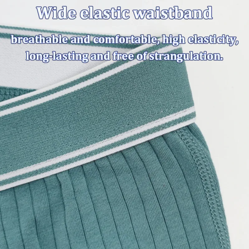 3PCS/Pack 100% Cotton Solid Striped Man Undrewear Lengthen Breathable Fitness Boxers Hombre Crotch Side Opening Men's Underpants — image 5