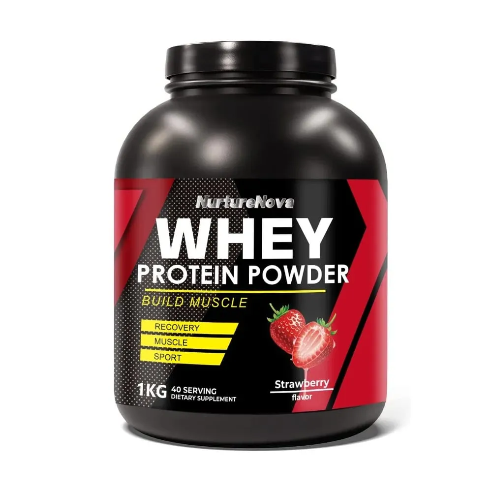 NurtureNova Whey Protein Powder 40 Hidangan Campuran Minuman Protein untuk Dewasa Coklat Matcha Perisa Strawberi Pemakanan Harian — image 3