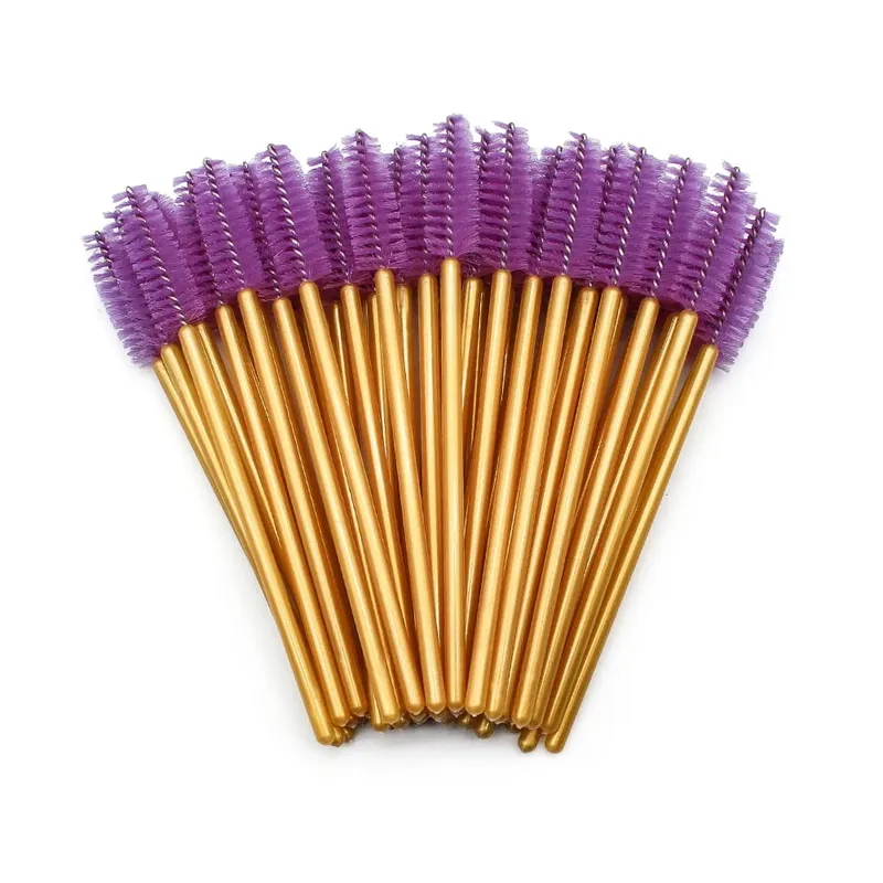 50Pcs Einweg Wimpern Make-Up Pinsel Mascara Zauberstäbe Gold Mini Wimpern Pinsel Kurze Augenbrauen Kamm Wimpern Verlängerung Werkzeug — image 14
