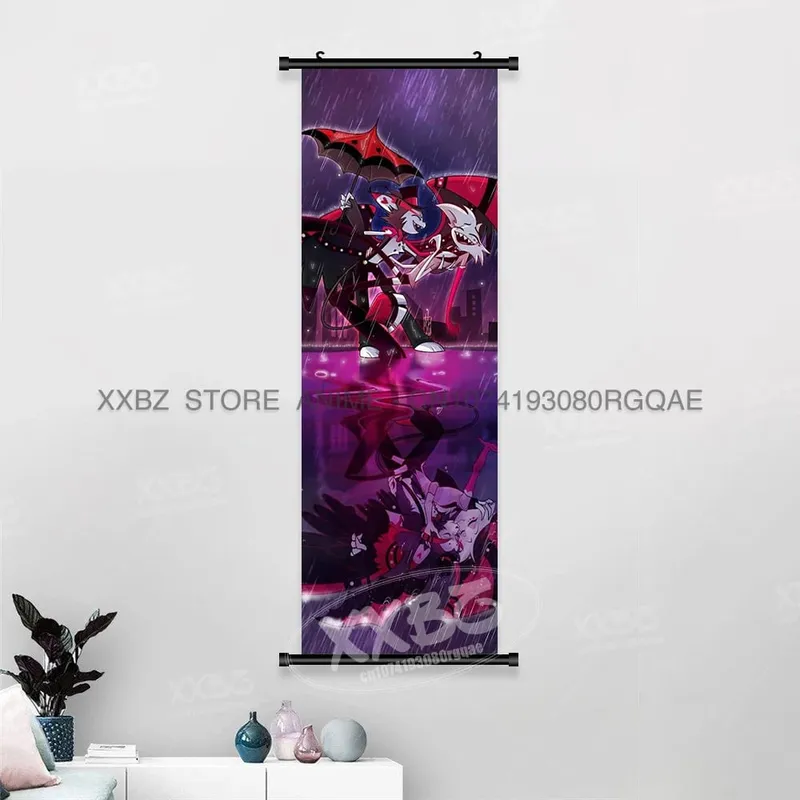 Simple Black Comedy Hazbin Hotel Home Decoration Hanging Painting Cartoon Wall Artwork Scrolls Picture Room Canvas Print Posters — image 31