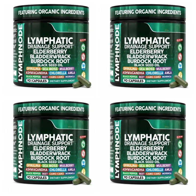 Organic Lymphatic Drainage Supplements with Elderberry Burdock Root Chlorella & Ashwagandha 90 Count Daily Wellness — image 10
