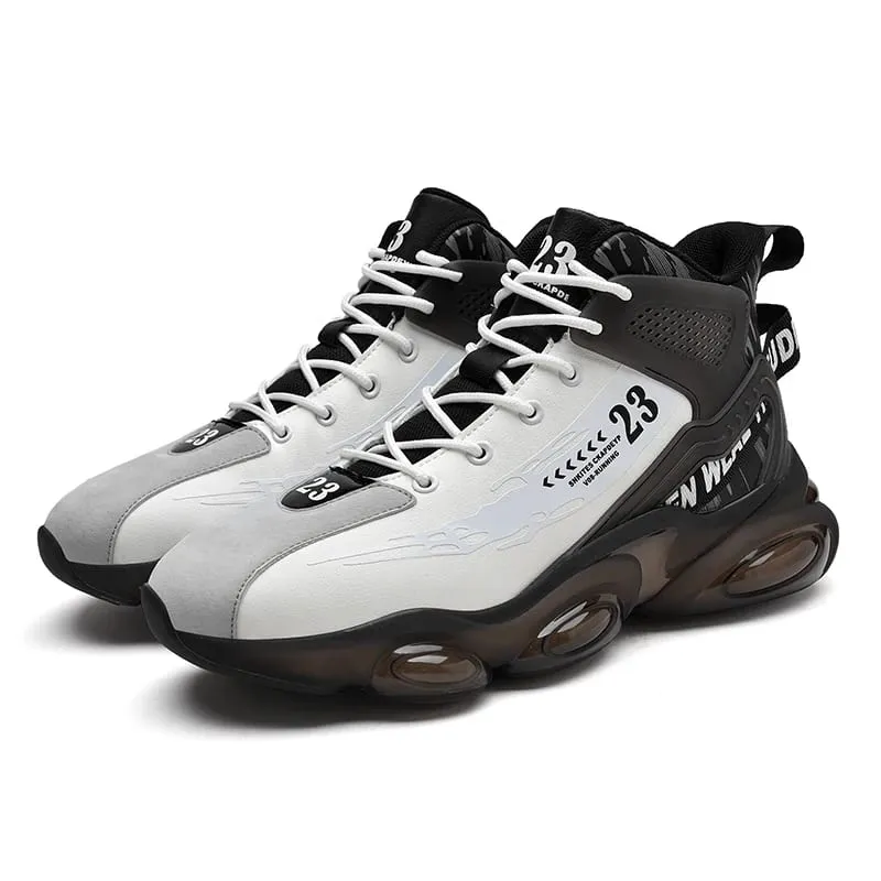 Scarpe alla moda di alta qualità primaverili da uomo con cinturino inferiore spesso da basket nuove scarpe da ginnastica casual traspiranti ammortizzate 2025