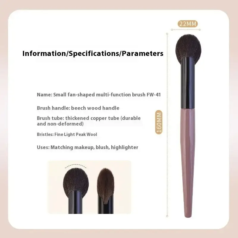 【B】 1 pièces petit pinceau à fard à joues en forme d'éventail poudre Blush crème liquide Blush pinceaux de maquillage pinceau à fard à joues précis outils de maquillage