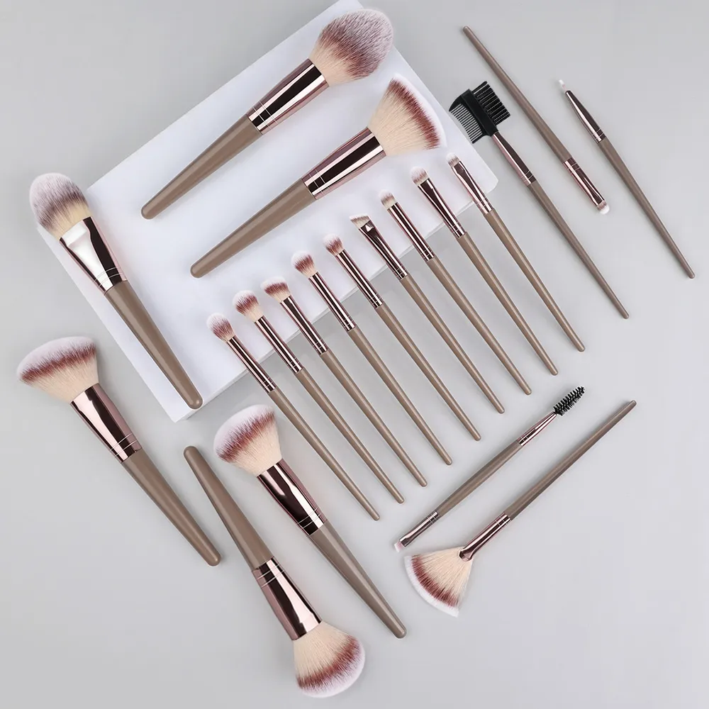 סט מברשות איפור 3-20 יחידות צלליות Fluffy Foundation קונסילר סומק סימון תיבת אחסון קוסמטיקה לנשים כלי יופי — image 3
