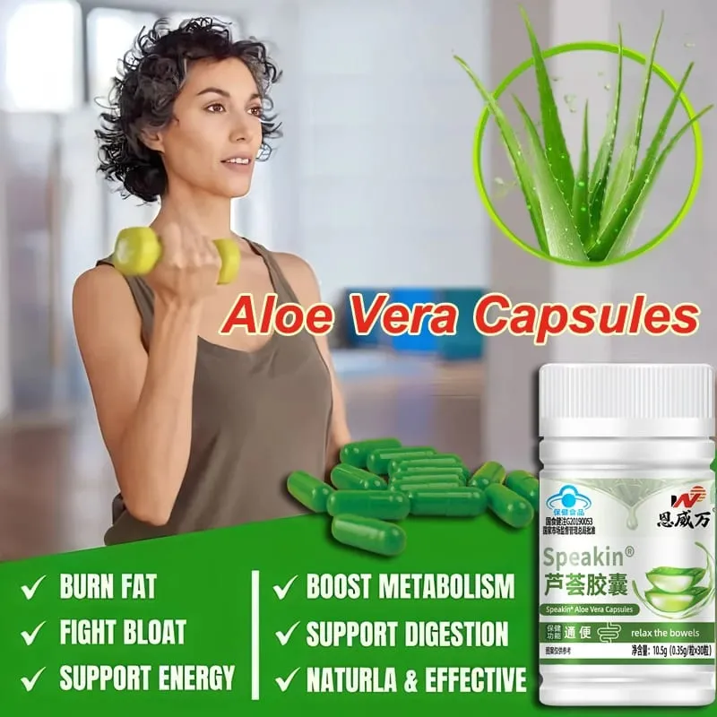Výtažek z Aloe Vera Doplněk spalování tuků Podpora trávení Podpora zdraví Regulace krevního cukru krása Úprava tělesné hmotnosti Kapsle — image 2