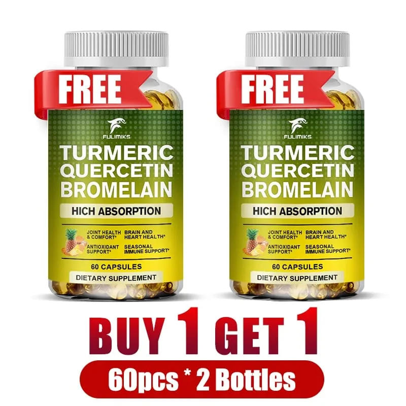ซื้อ 2 แถม 2 ฟรี! ขมิ้น Quercetin Bromelain แคปซูล Triple-Action Anti-Inflammatory Support for Joint Health & Immunity — image 8