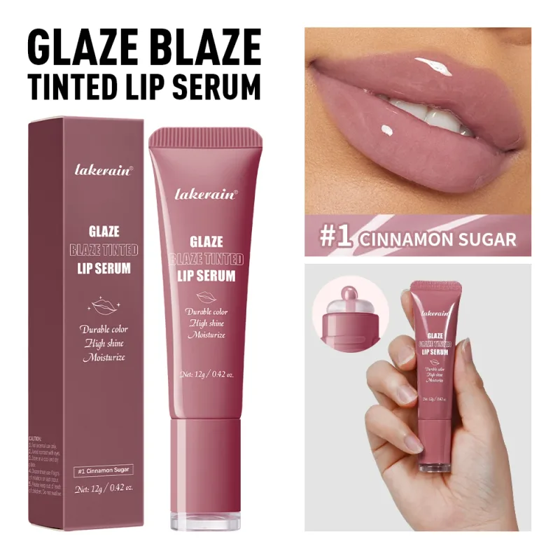 Siero per labbra colorato Smalto Idratante Alta brillantezza Colore duraturo Idratante Cura delle labbra Dewy Peachy Trattamento labbra non appiccicoso Trucco morbido — image 8