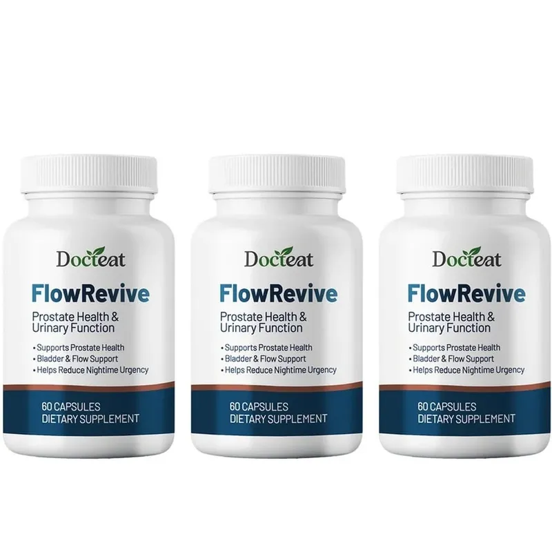 Docteat FlowRevive prostaat- en urine-ondersteuningscapsules met Saw Palmetto-pompoenzaad en Pygeum-schorsextract - 60 Capsules — image 11