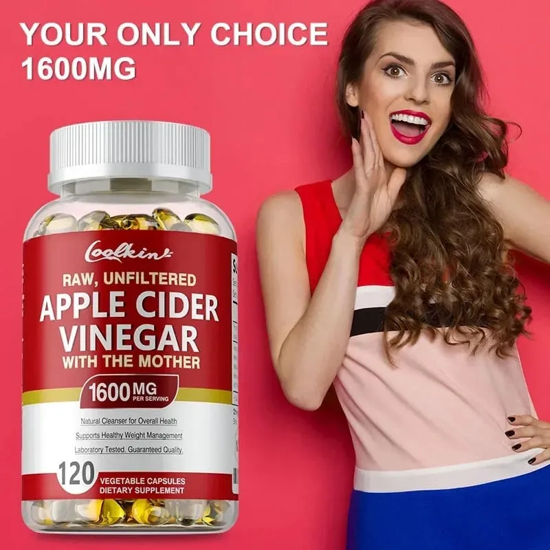 Capsule di aceto di sidro di mele - Integratore di vitamine del gruppo B Controllo del peso Detox Allevia gonfiore e costipazione Fat BurnerSup — image 6