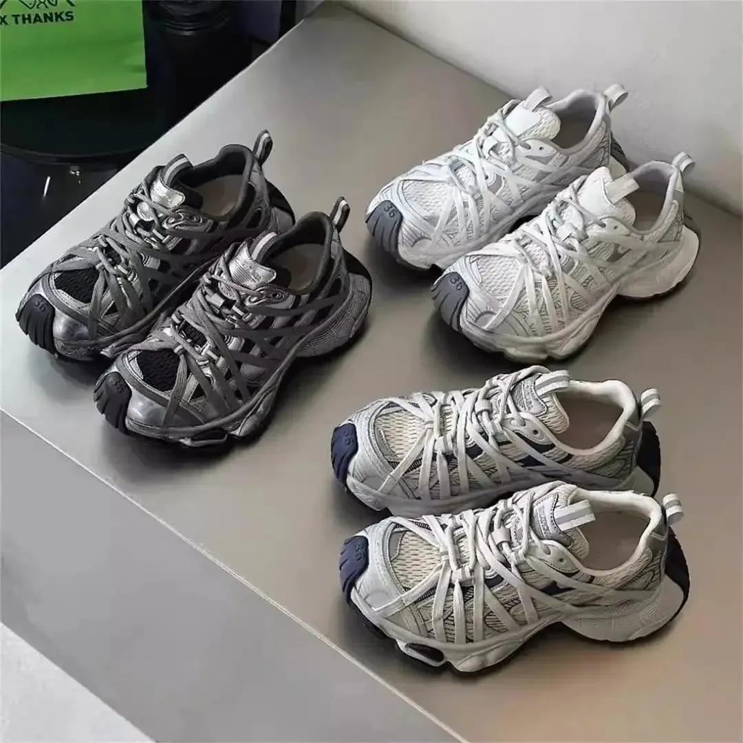 Frühling Sommer Neue Stil Männer Frauen Papa Schuhe Dicken Boden Netto Oberfläche Sport Schuhe Trendy Vielseitig Atmungsaktive Krawatte Schuhe — image 4