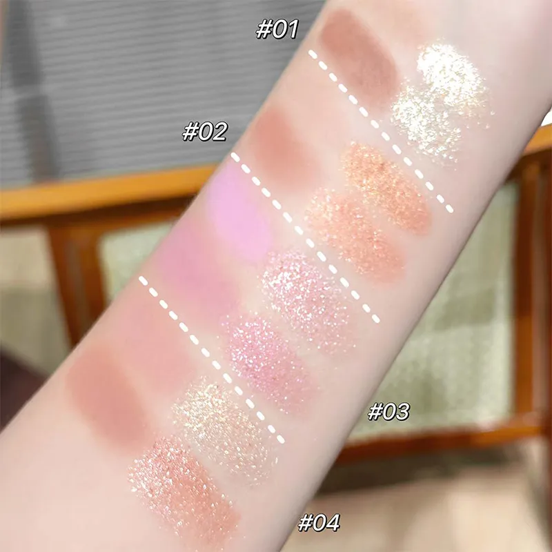 Mini 4 สีอายแชโดว์ Palette Natural Brightening Matte & Shimmer โกหก Silkworm Eye Shadow Lavender เครื่องสำอางแต่งหน้าเกาหลี — image 2