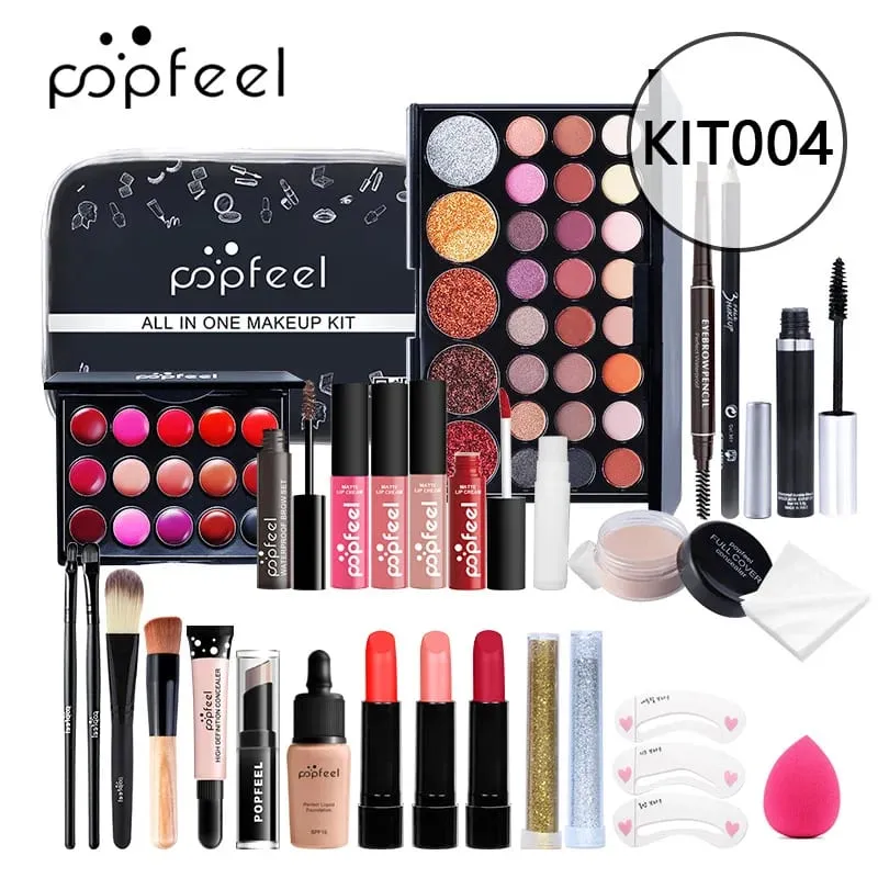 Makeup Full Kit Female Make Up Set Eye Shadow Eyeshadow Palette Lip Gloss Mascara Eyeliner Brushes Bag Make-up for Women
