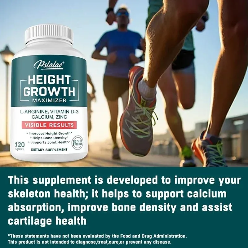Height Growth Supplement With Vitamins and Calcium Zinc Improves Bone Strength Natural Promotes Growth Improve Immunity Vegan
