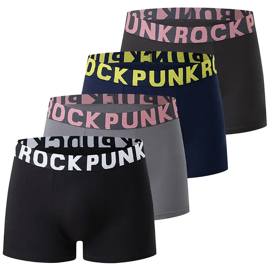 Ensemble de sous-vêtements multicolores pour hommes, en coton doux et confortable, pantalon à Angle plat, taille élastique, short de Base de sport, 4/10 pièces — image 2