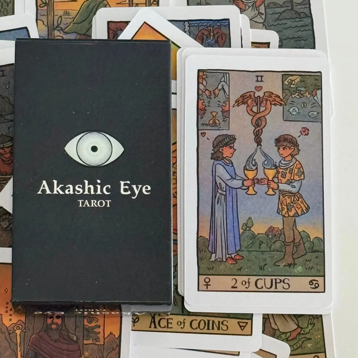 Akashic Eye 타로 카드 데크 쉬운 초보자를위한 78Pcs 운명 운세 파티 탁상 보드 게임 장난감 — image 1