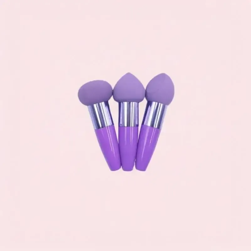 (.) 3 pennelli per trucco a testa di fungo per donna, fondotinta in spugna, soffio di polvere con manico, strumento cosmetico a forma liscia — image 10