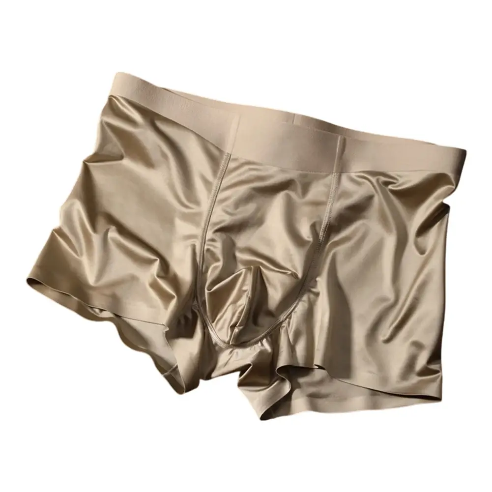 1pc Mens Seamless Boxershorts Breathable Crotch Panties Ice Silk Boxer Shorts Comfortable Satin Men's Underwear Briefs — image 3
