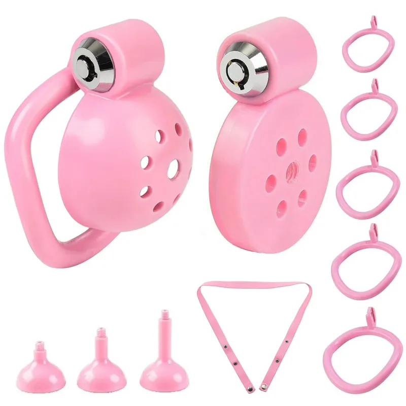 Set Steker Kandang Kesucian Penis Pria Kandang Kesucian Kecil 5 Cincin Ayam dengan 3 Sumbat Uretra Mainan Seks Pria Budak Perbudakan Penis