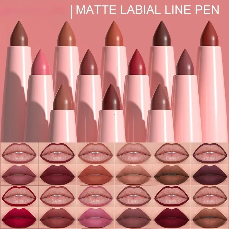 6 stk Lip Liner Pen Sæt Langtidsholdbar Vandtæt Svedtæt Nem Farvning Ikke-falmende Farve Rendering Lip Gloss Sæt Beauty Makeup — image 7