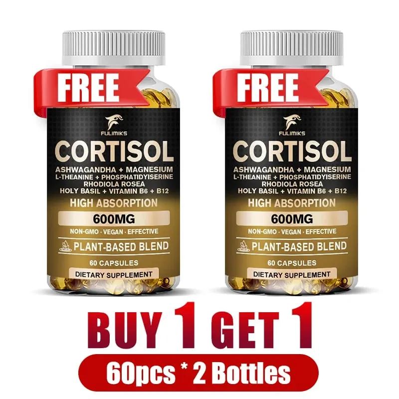 Reine Cortisol-Ergänzung mit Ashwagandha-Magnesium unterstützt die Gesundheit der Nebennieren und lindert Stress. Senkt hohe Cortisolspiegel — image 3