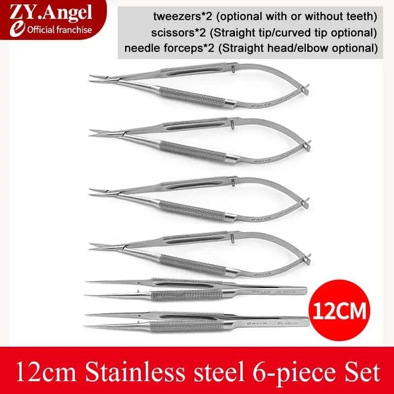 Ophthalmic Microsurgery Instruments Scissors Needle Holders Tweezers Stainless Steel 4/6/8 Piece Set Of Ophthalmic Surgical Tool — image 9