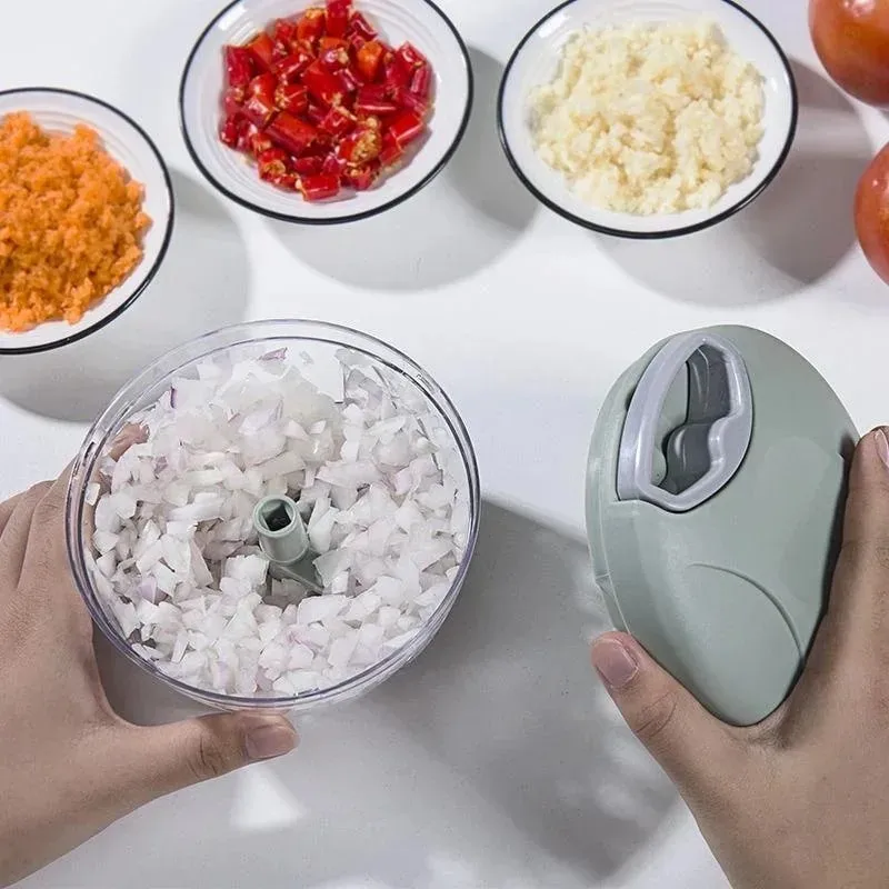 Nuovo Frantoio Verdura Cipolla Taglierina Da Cucina Accessori Da Cucina 500/900ML Manuale Tritacarne Aglio Chopper Ruotare GarlicPress — image 4