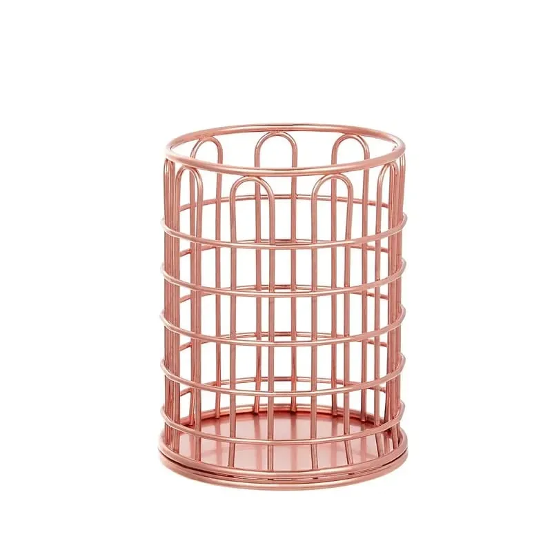 Kosmetika Sminkborstar Förvaringslåda Cylindrisk Etui Förvaring Läppstift Borst Pennhållare Organizer Smidesjärn Penna Förvaring — image 10