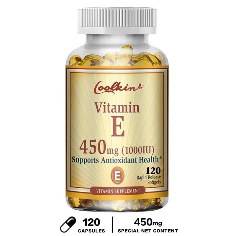 Natural Vitamin E Capsules - Brightens Skin Tightens Skin Reduce Wrinkles Anti-aging Antioxidant Supports Immune