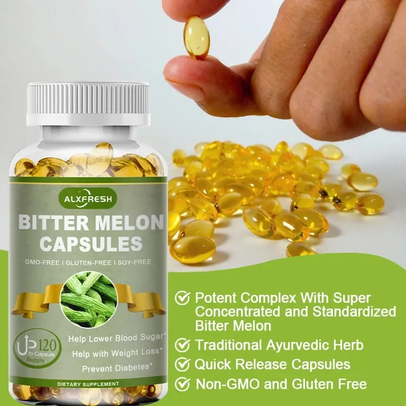 Alxfresh Extra Strength Bitter Melon 2500 mg 16:1 Συμπλήρωμα Τυποποιημένο και συμπυκνωμένο 100% χορτοφαγικό χωρίς γλουτένη, μη ΓΤΟ — image 5