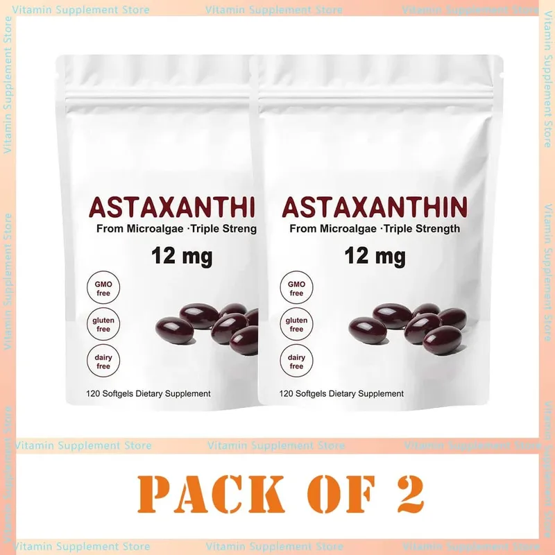 Astaxanthin 12 mg Kapseln – Astaxanthin-Antioxidans-Ergänzungsmittel unterstützen die Gesundheit der Augen, Gelenke, Haut und Durchblutung, natürliche Bräunung — image 7