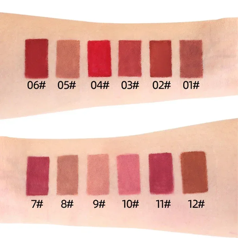 Matita per labbra opaca impermeabile a 12 colori Matita per labbra a lunga tenuta a prova di sbavature Formula non trasferibile Contorno preciso Matita per labbra Trucco — image 4