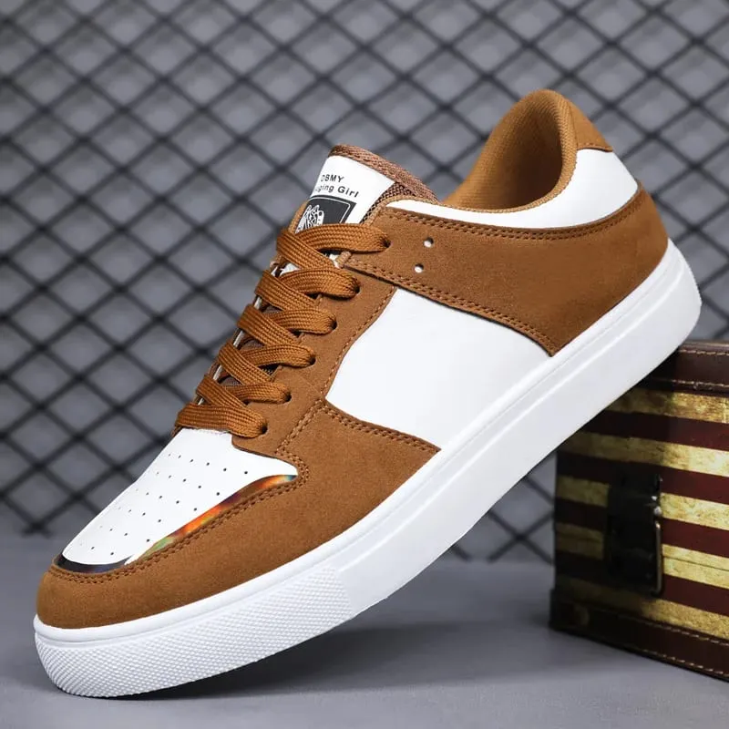 Baskets vulcanisées blanches chaussures plates confortables pour hommes à lacets Zapatillas Hombre automne printemps baskets hautes grande taille 39-48 — image 8