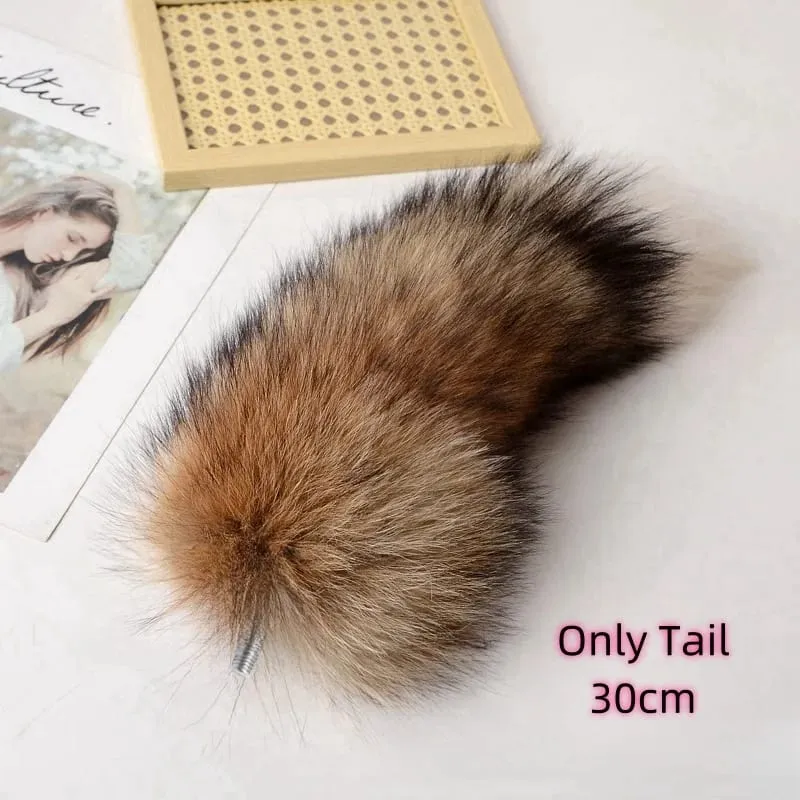 30-100 cm Sexy Real Fox Tails con Separabile Divertente Butt Plug per Coppia BDSM Cosplay Per Adulti Dolce Amore Giochi Giocattoli Del Sesso — image 19