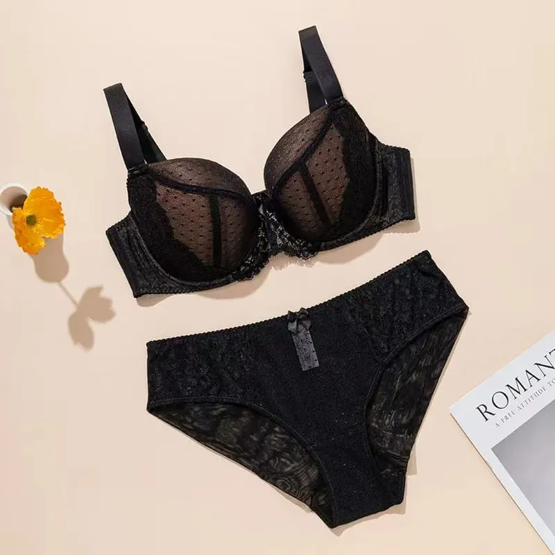 Set Bra Nipis Bersaiz Besar untuk Payudara Besar Cawan D-H Nipis Boleh Bernafas Sokongan Maksimum Pakaian Anti-Kendur Untuk Wanita Liputan Penuh — image 8