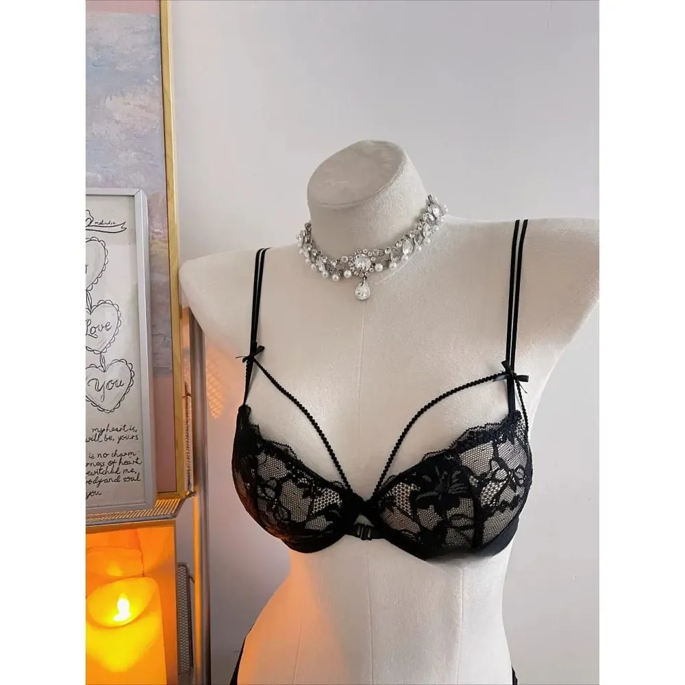 Womens Beauty Back Lace Bra Voorsluiting Ontwerp Geen beugel Dunne bandjes Ademende lingerie voor kleine buste 32-38 Vrijetijdskleding