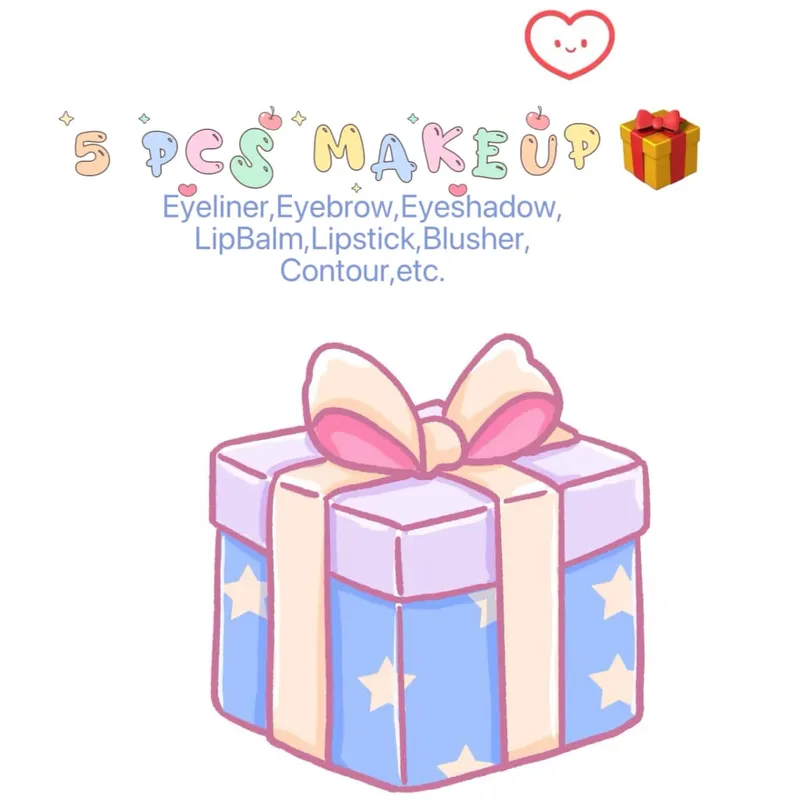 5pcs jenama MakeUp Beg Bertuah Mekap Kosmetik Kit hadiah Pembayang Mata Gincu Lipstik Kening Penyerlah lipbalm Kening Dihantar secara rawak beg bertuah