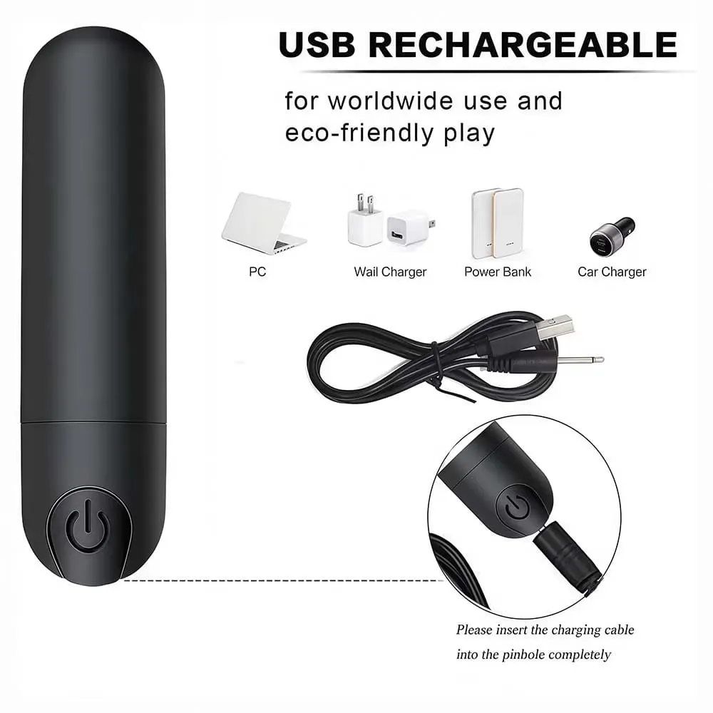USB تهمة 10 سرعات رصاصة صغيرة هزاز قابلة للشحن اللاسلكية تهتز الشرج المكونات البظر محفز الكبار الجنس لعب للنساء — image 3