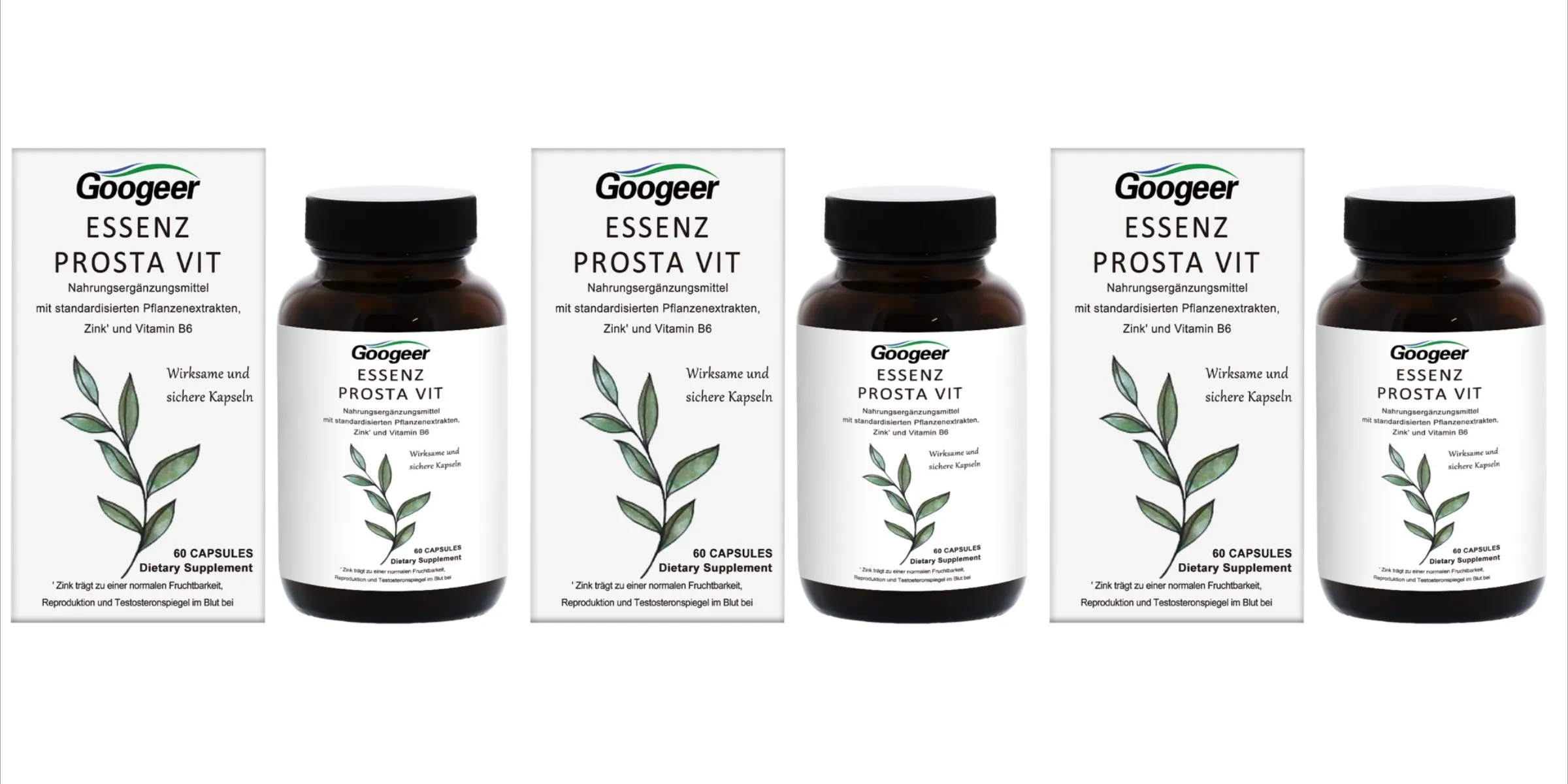 Googeer Pria Prosta Vit Essenz Kapsul Dukungan Kesehatan Kandung Kemih & Saluran Kemih dengan Seng Vitamin B6 Saw Palmetto 60 Hitungan — image 8