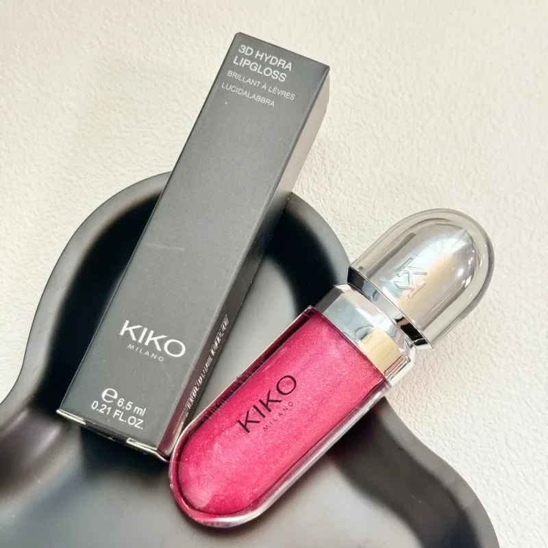 Kiko Asli 3D Cermin Lip Glaze Kalis Air Tidak Luntur dan Cawan Tidak Melekat Warna Pes Kacang Lembut Warna Mata Berkilat Halus Pesona Merah — image 13