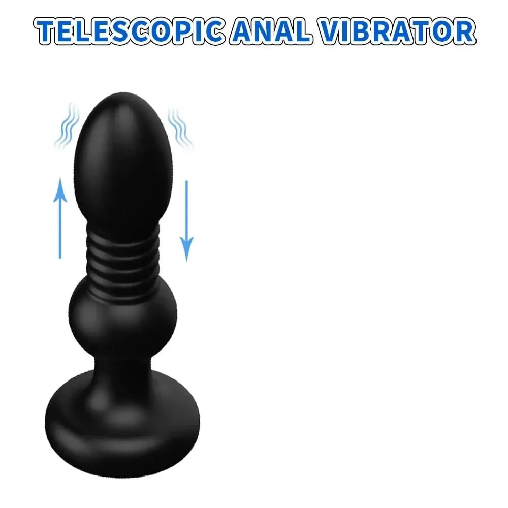 Telescopic Vibrating Butt Plug Anal Vibrator รีโมทคอนโทรลไร้สายเพศของเล่นสำหรับผู้หญิงตูด Anal Dildo นวดต่อมลูกหมากผู้ชายและผู้หญิง — image 5