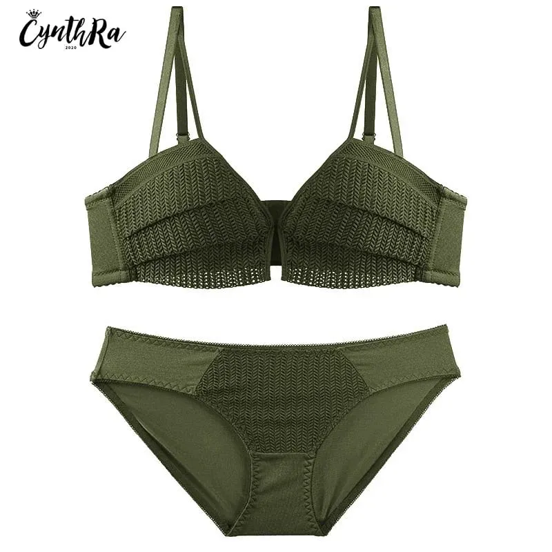 Lingerie Set Female Deep V Sexy Thick Wireless Seamless Push Up Comfort Bra And Panty Set Breathable Underwear For Women — image 6