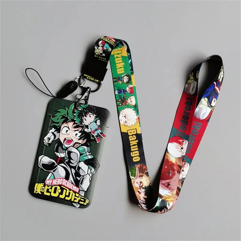 Tokoh My Hero Academia Pemegang Kad Kartun Pelajar Lanyard Telefon Bimbit Kampus Kartun Clutch Deku All Might Pemegang Kad Kartun — image 10