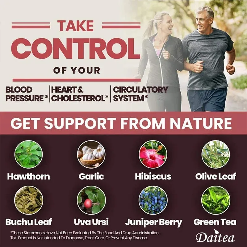 อาหารเสริมบำรุงสุขภาพระบบไหลเวียนโลหิต Daitea พร้อมกระเทียม Hawthorn และสารสกัดจากใบมะกอก - สำหรับบำรุงหัวใจ - 120 แคปซูล — image 6