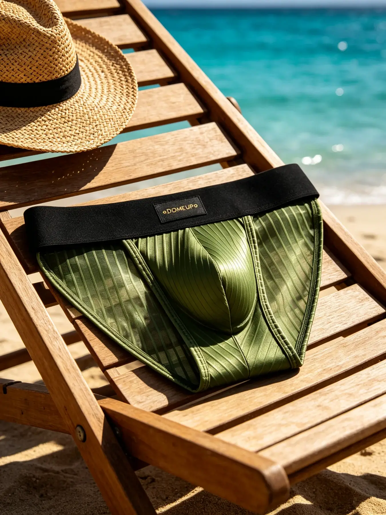 Heren lage taille driehoek korte glanzende pure verticale streep ontwerp U Ardennen Pouch Comfort zomer mannelijk ondergoed DP925 — image 6