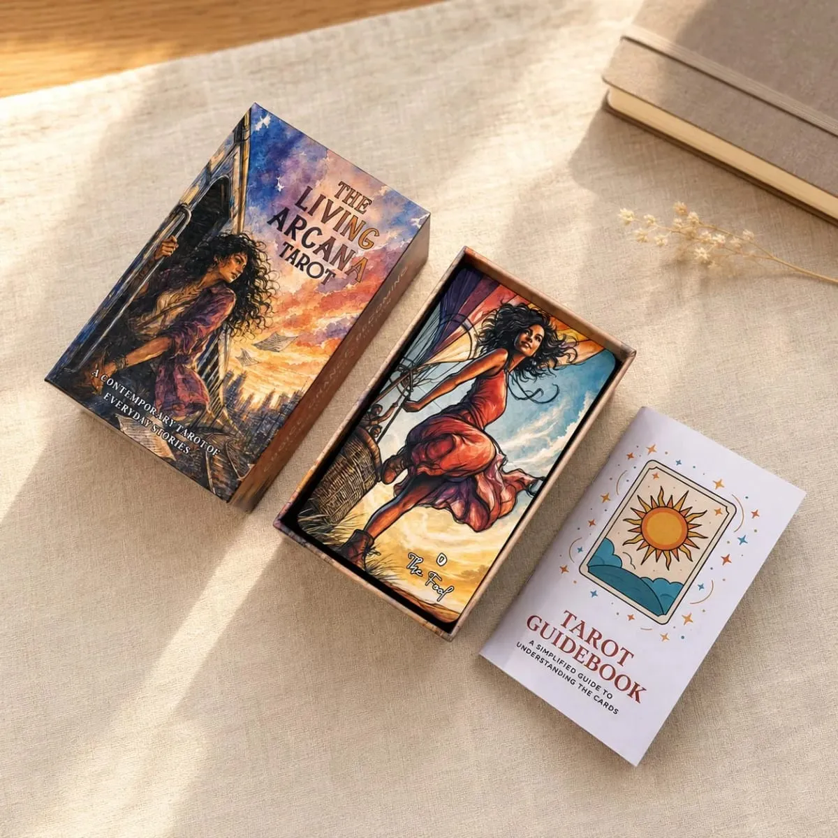 78-Card Living Arcana Tarot Deck 13x8 ซม. รวมคู่มือกระดาษสำรวจรูปแบบโบราณในชุดการ์ดเกม Modern Life — image 3